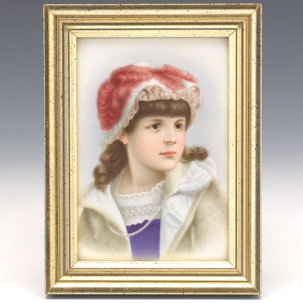 Appraisal: KPM STYLE GERMAN HAND PAINTED FRAMED PORCELAIN PLAQUE OF A