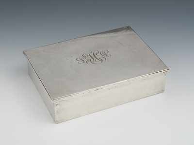 Appraisal: A Heavy Sterling Silver Humidor Cigarette Box by Schroth's Gold