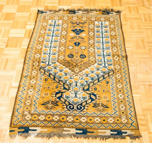 Appraisal: Tribal Style Blue and Gold Oriental Rug ' x '