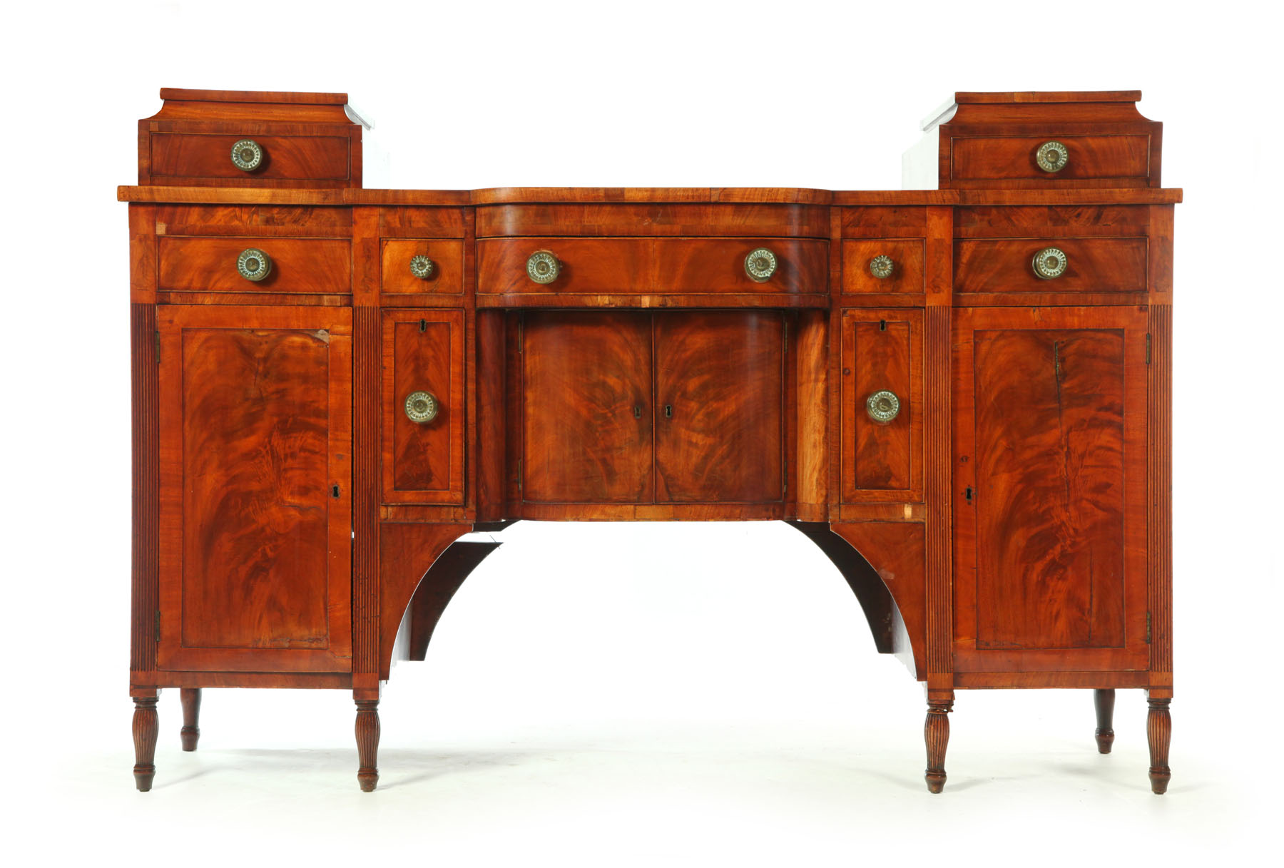 Appraisal: SHERATON SIDEBOARD American - mahogany and poplar Five drawers over