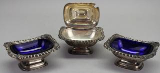 Appraisal: Gorham Sterling Silver Cobalt Open Salts Gorham Sterling Silver Cobalt