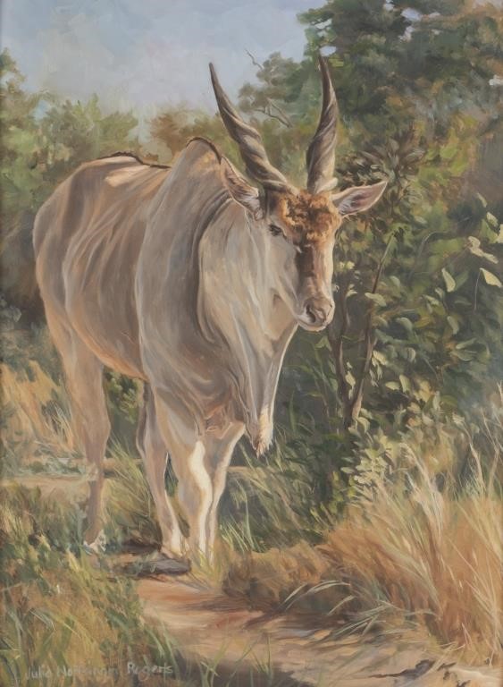 Appraisal: Blue Bull Eland signed Julia Noffsinger Rogers lower left oil