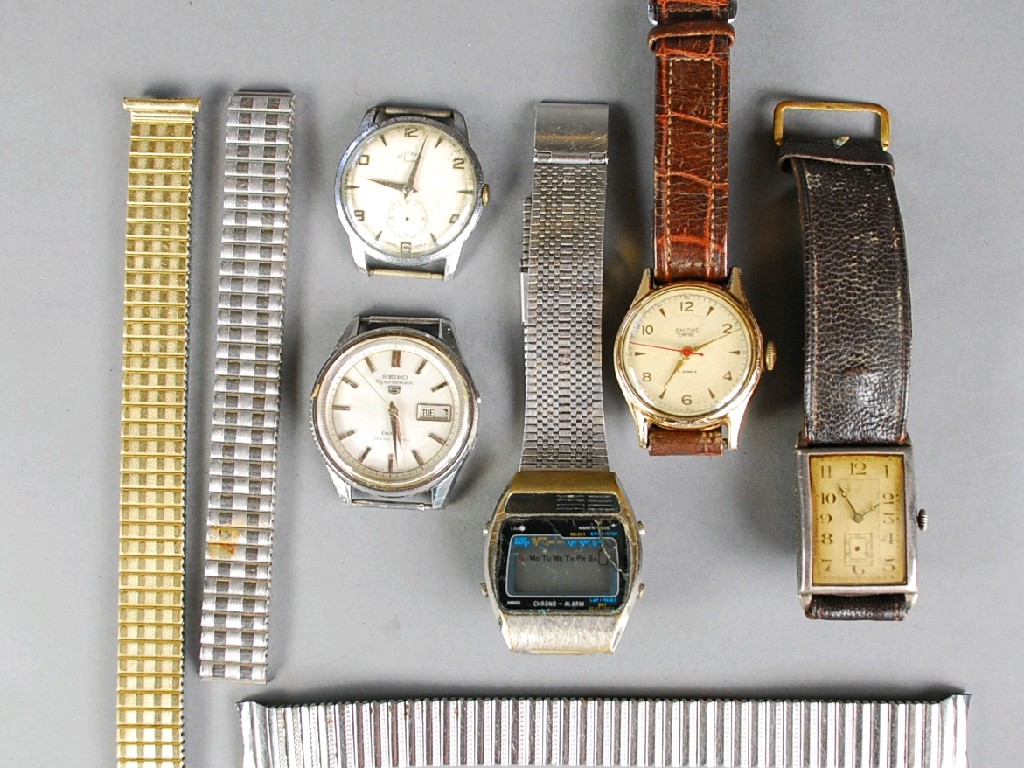 Appraisal: GENT'S 's SILVER WRIST WATCH with oblong dial and case