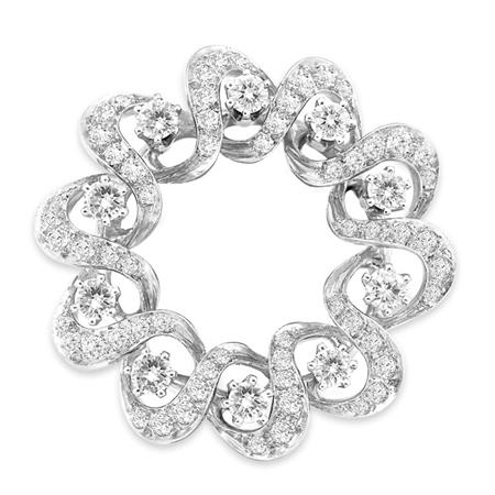 Appraisal: Diamond Wreath Pendant-Brooch Estimate -