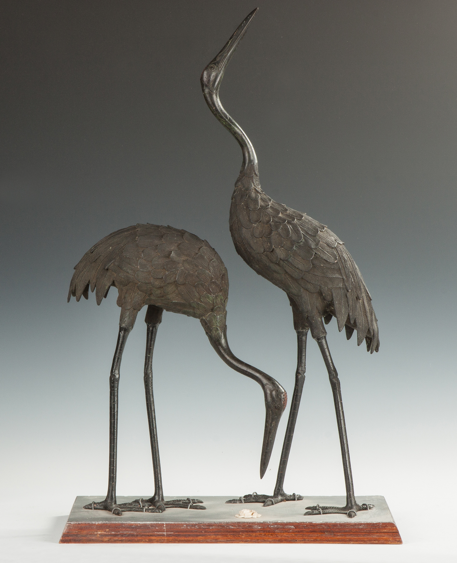 Appraisal: Patinaed Metal Herons Early th cent