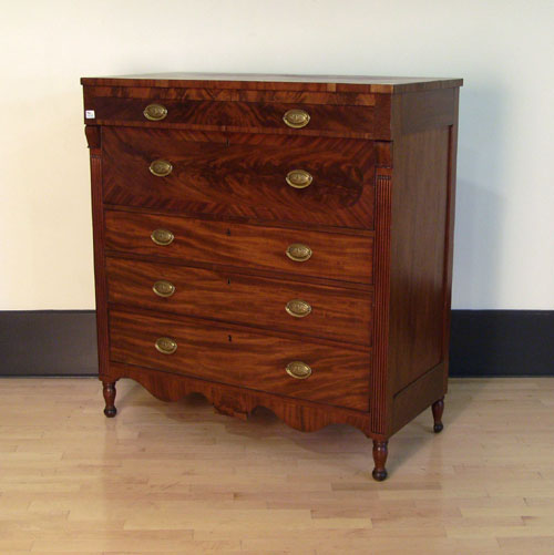 Appraisal: Sheraton mahogany chest of drawers h x d