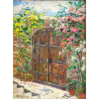 Appraisal: M Giliberti th Century Oil on Canvas Distinctive Entrance Signed