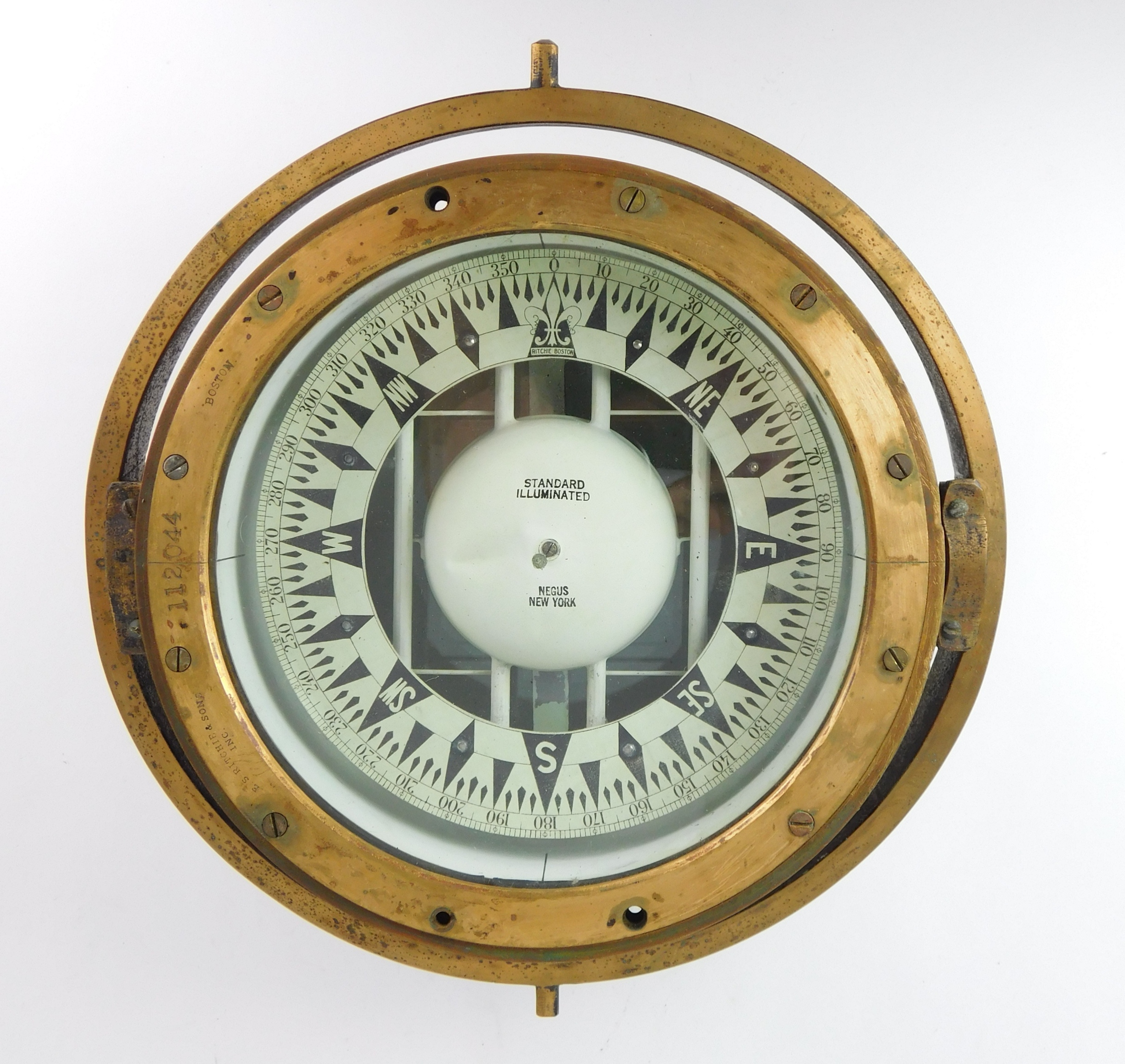 Appraisal: Standard illuminated Negus New York floating ship compass '' dia