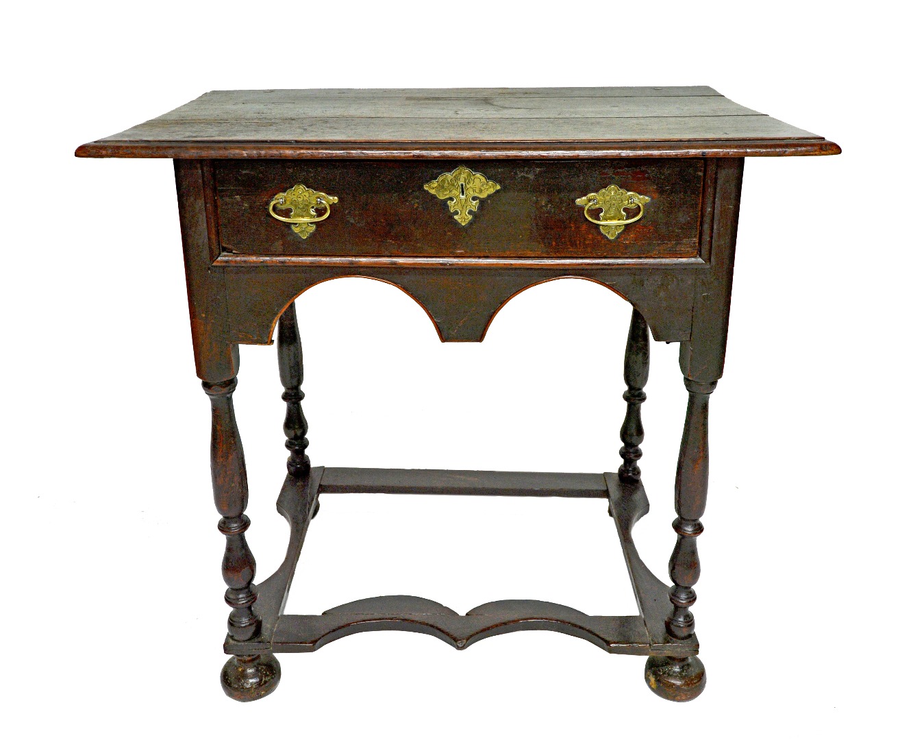 Appraisal: A late th century oak side table with single frieze