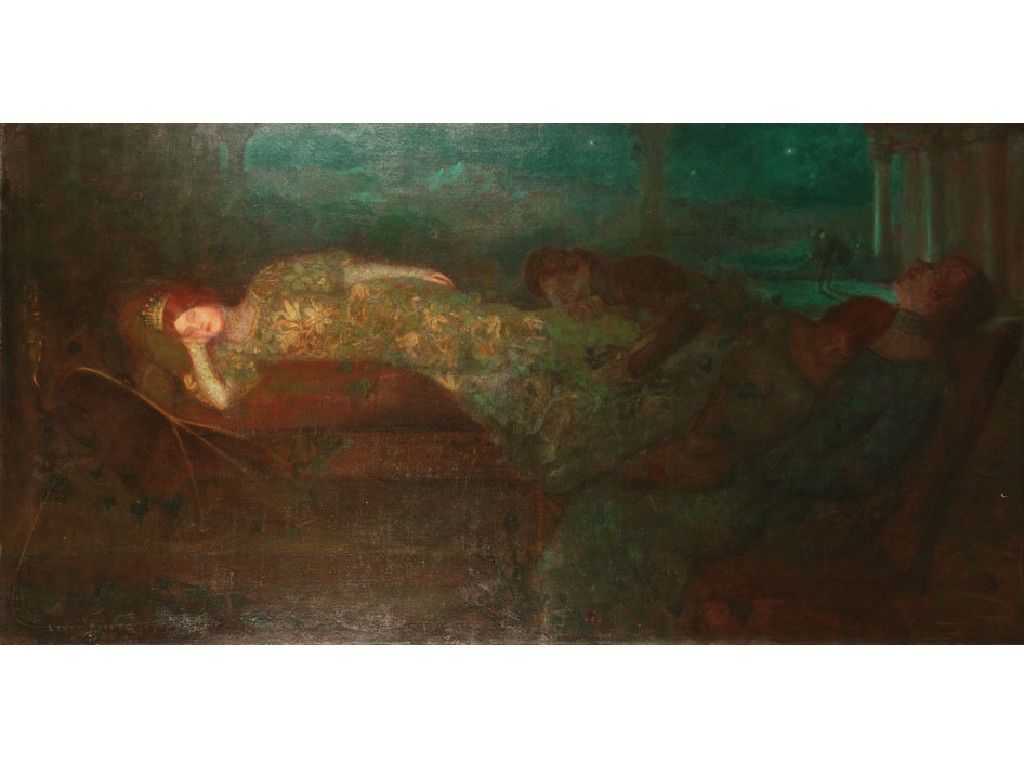 Appraisal: LOUIS PICKARD The Sleeping Beauty signed oil on canvas x