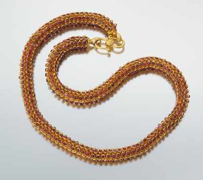 Appraisal: A High Karat Gold and Corundum Necklace - k yellow