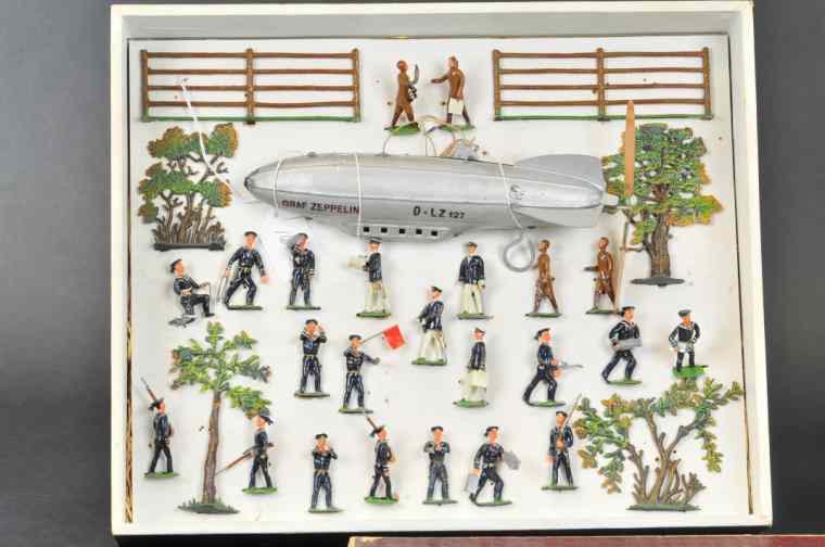 Appraisal: HEYDE BOXED GRAF ZEPPELIN GROUND CREW SET Germany an elaborate