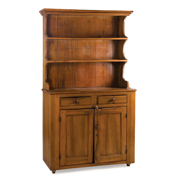 Appraisal: American Cherry and Maple Hutch First half of the th