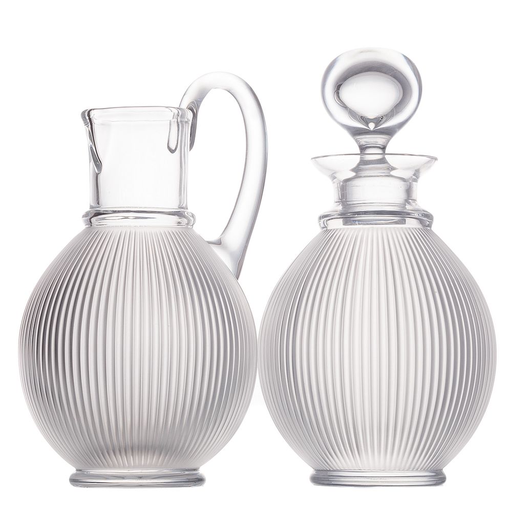 Appraisal: Lalique Crystal Langeais Decanter Pitcher Matching decanter and pitcher with