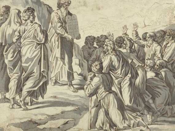 Appraisal: ITALY TH CENTURY Moses showing the Israelites the tablets of