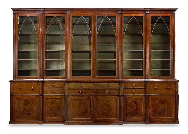 Appraisal: A good quality Regency mahogany secretary bookcase first quarter th