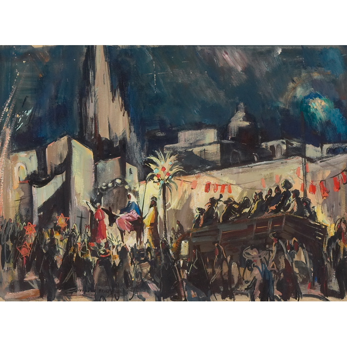 Appraisal: Leonard Brooks Canadian - ''Night Festival Mexico '' c watercolor