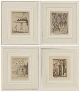 Appraisal: Elizabeth O'Neill Verner Charleston South Carolina - Four miniature Charleston