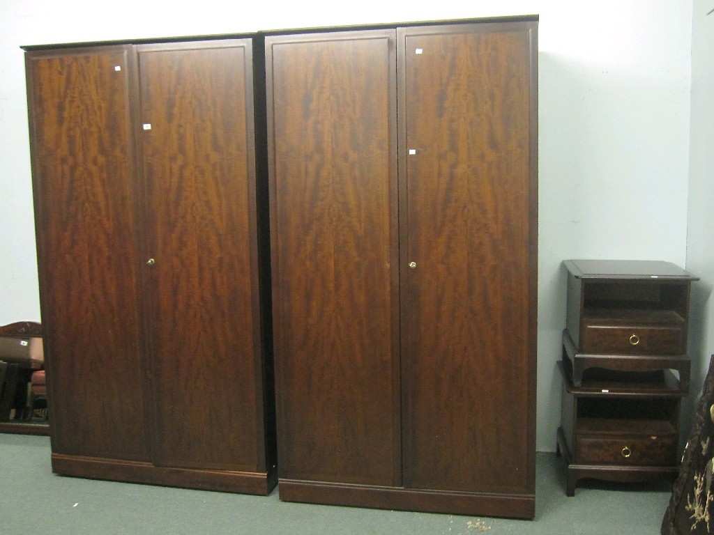 Appraisal: Pair of Stag wardrobes with pair of bedside cabinets