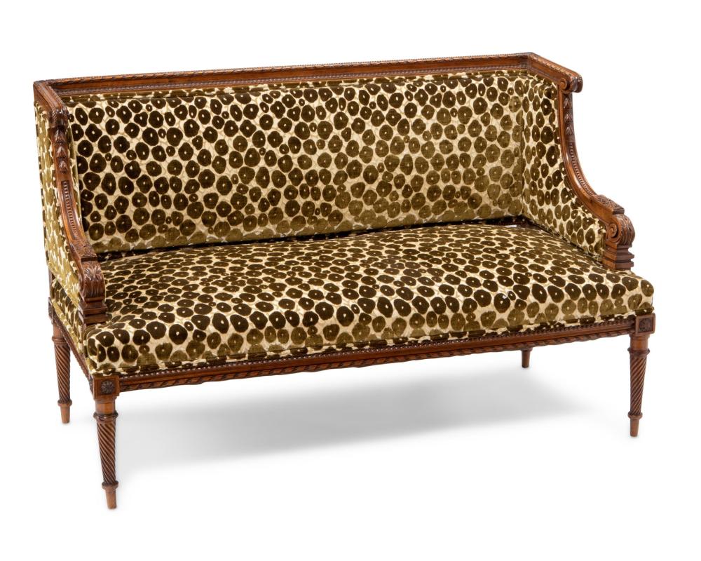 Appraisal: A Louis XV-style settee Fourth-Quarter th Century With a carved