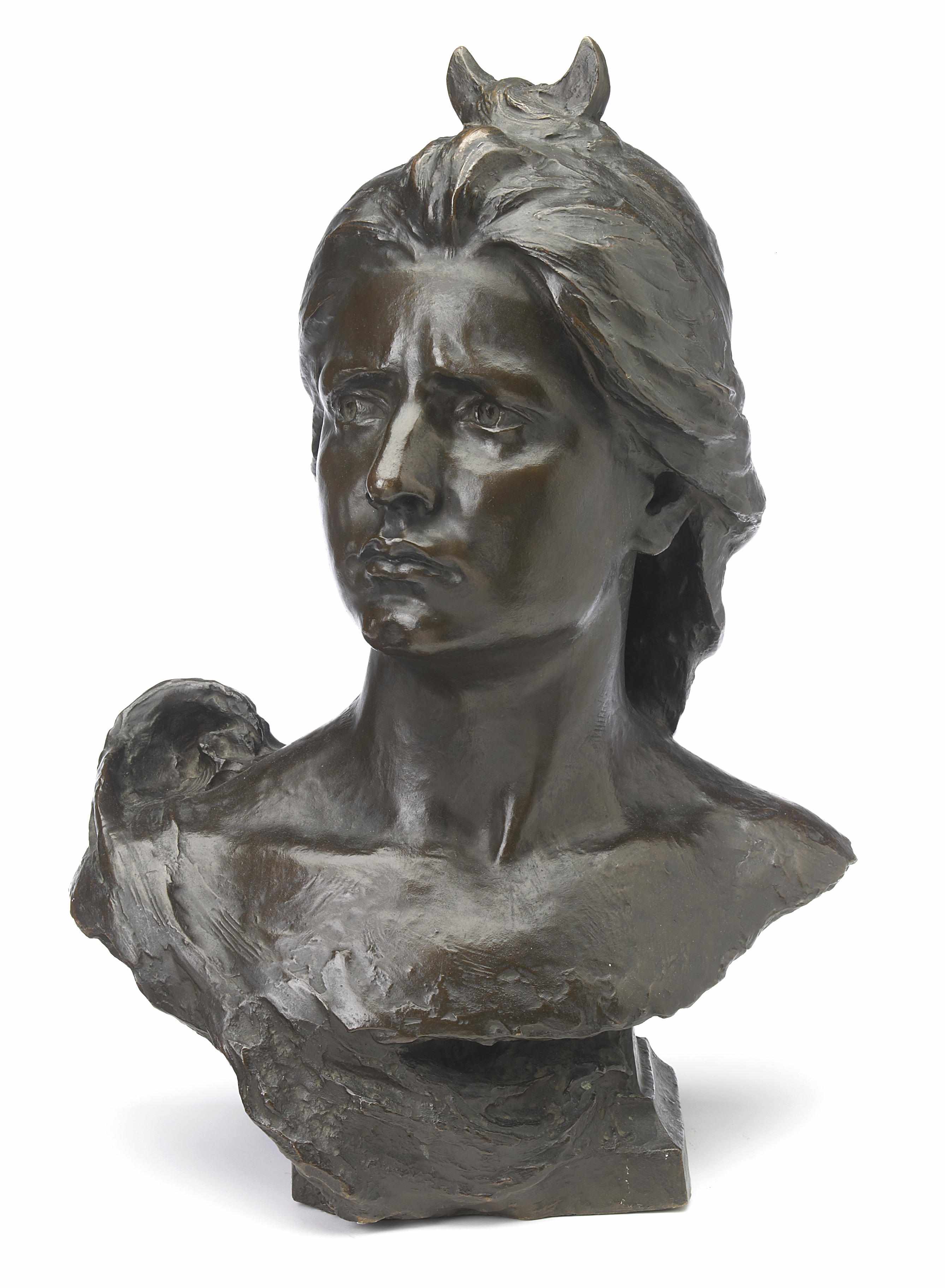 Appraisal: A French patinated bronze bust after a model by Raymond