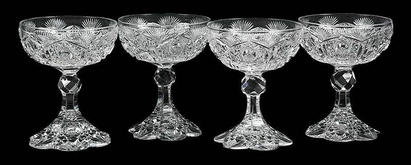 Appraisal: Four American Brilliant Period Libbey Stemware comprising four - in