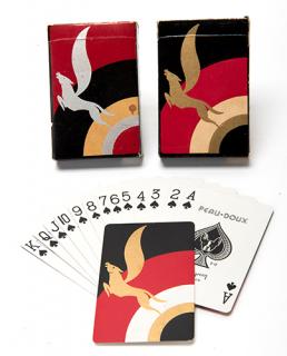 Appraisal: Set of Cardini's Gold and Silver Peau Doux Playing Cards