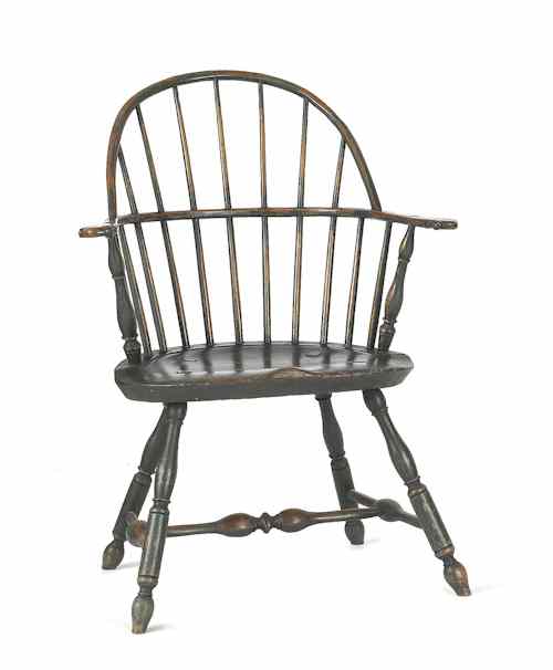 Appraisal: Lancaster Pennsylvania sackback windsor chair late th c with turnip