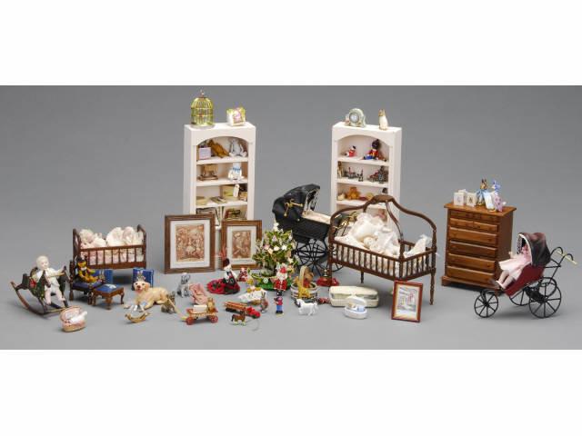 Appraisal: Lot of Nursery Furniture and Dolls MN An assortment of