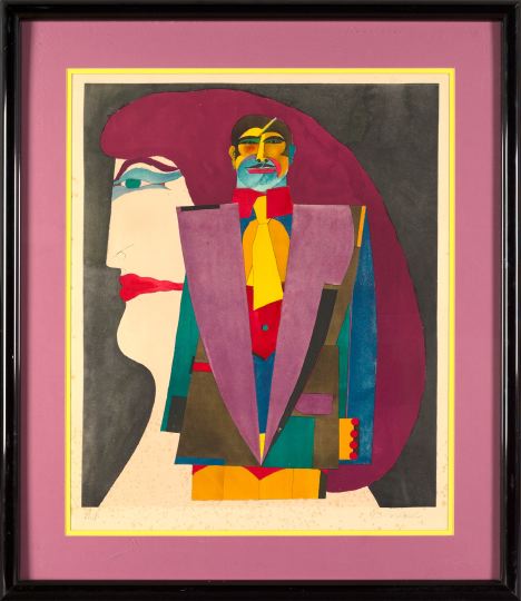 Appraisal: Richard Lindner German - Couple I limited edition chromolithograph artist's