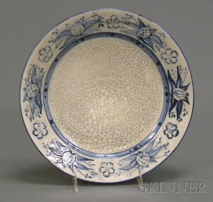 Appraisal: Chelsea Pottery Raised Pineapple and Flowers Pattern Plate impressed CPUS