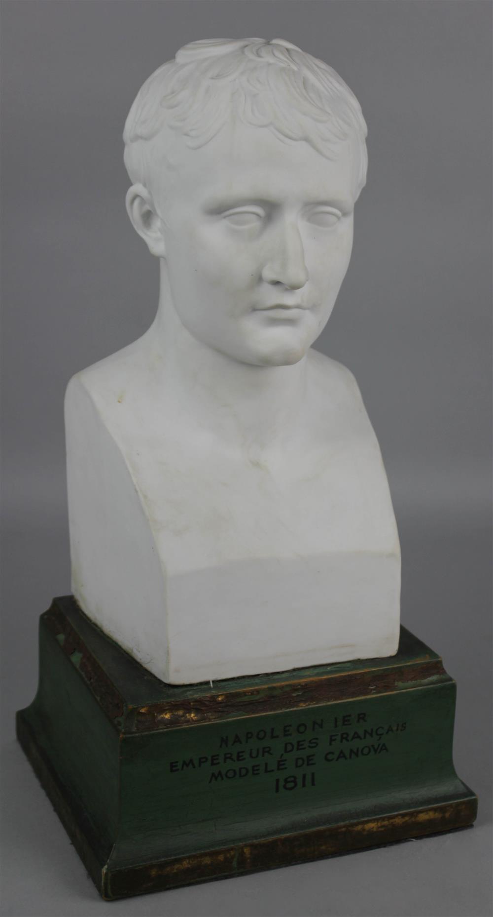 Appraisal: BISCUIT BUST OF NAPOLEON AFTER ANTONIO CANOVA - inscribed 'Canova'