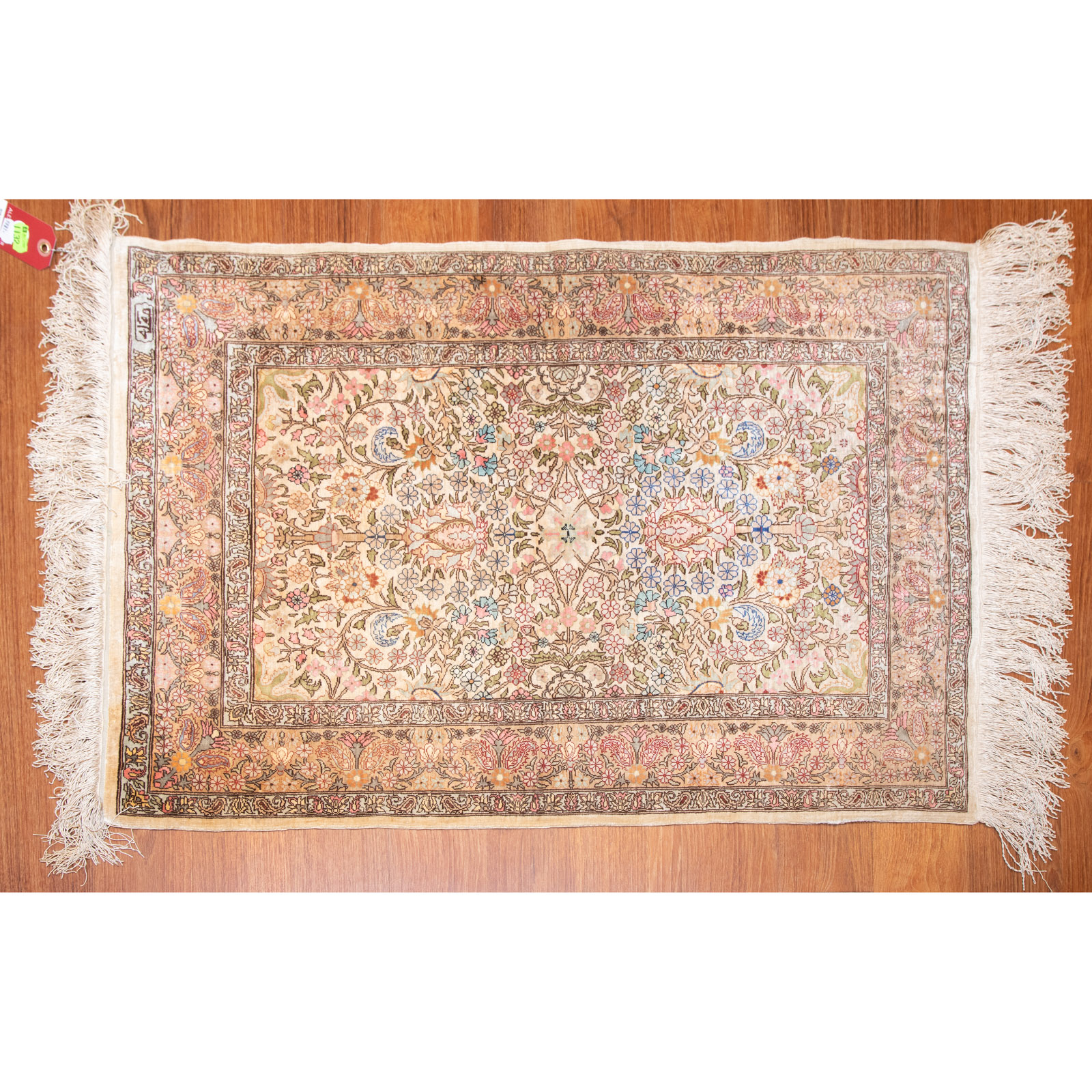 Appraisal: SILK HEREKE RUG TURKEY X Fourth quarter- th century hand-knotted