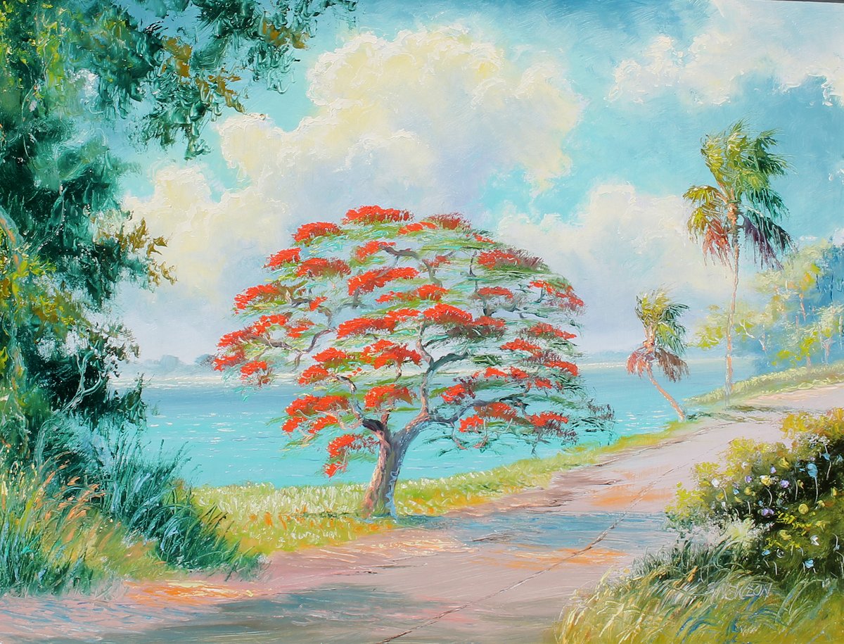 Appraisal: NEWTON Samuel ''Sam'' American th Century Florida Highwaymen Royal Poinciana