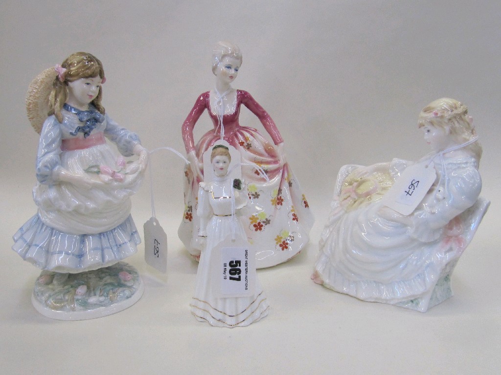 Appraisal: Four Coalport figures 'Childhood Joys' 'Summer Daydreams' 'Denise' and 'Radiance'