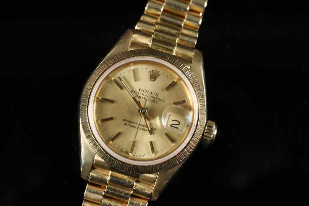 Appraisal: LADY'S WATCH - One K yellow gold Presidential date-just Rolex