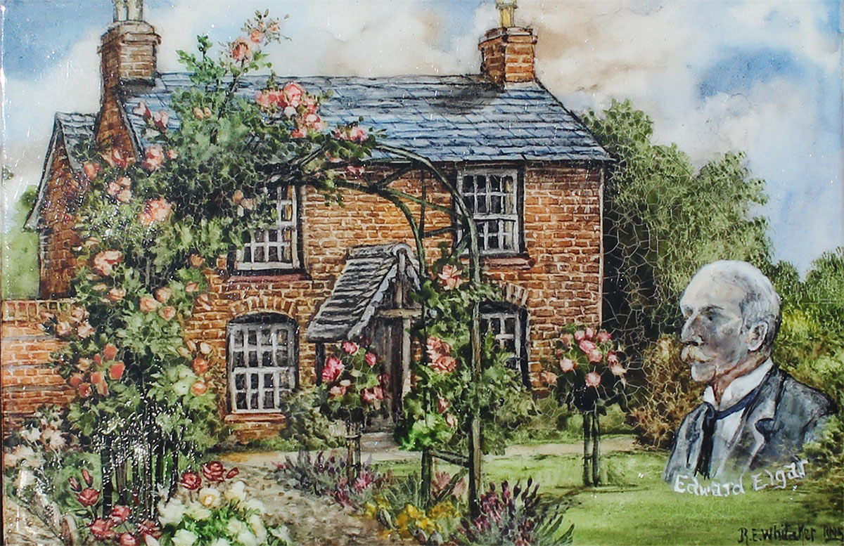 Appraisal: WHITAKER Rita American th th Century ''Elgar's Birthplace'' Enamel Copper