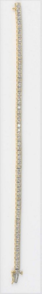 Appraisal: Karat Gold and Diamond Tennis Bracelet length inches grams Karat