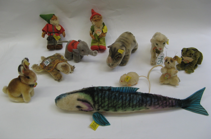 Appraisal: A COLLECTION OF ELEVEN GERMAN STEIFF TOYS Including a colorful