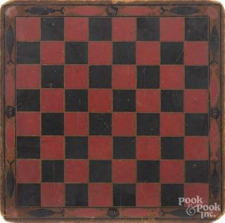 Appraisal: Two painted gameboards mid th c '' x '' and