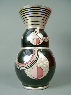 Appraisal: An Art Deco enamelled glass vase circa of waisted form