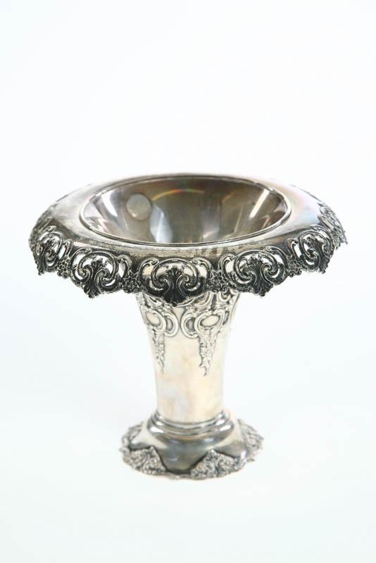 Appraisal: STERLING SILVER VASE Marked Tiffany Co on the base Ornate