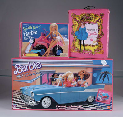 Appraisal: LOT OF BARBIE VEHICLES MISC CASES Lot includes two Barbie