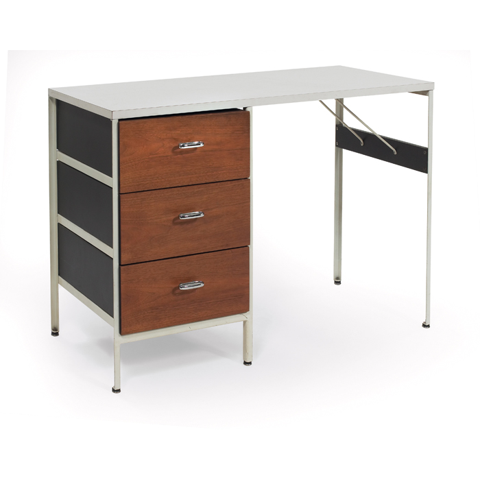 Appraisal: George Nelson Steelframe desk by Herman Miller white metalframe with