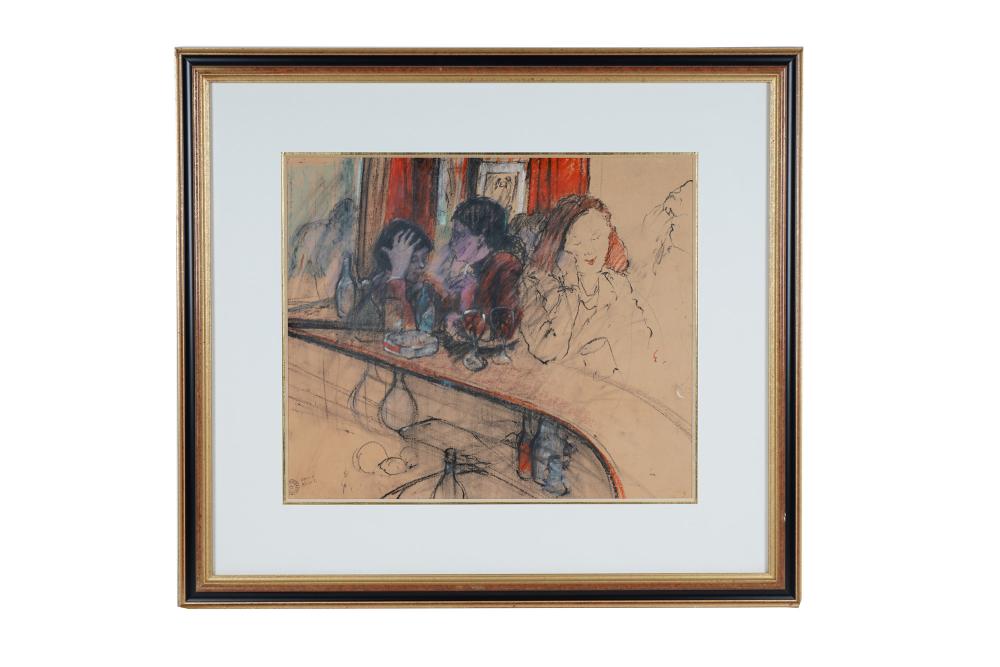 Appraisal: DAVID AZUZ CAFE CLOSERIE DES LILAS circa pastel on paper