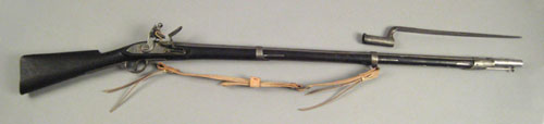 Appraisal: Reproduction Virginia Mfg flintlock rifle caliber with bayonet marked Richmond