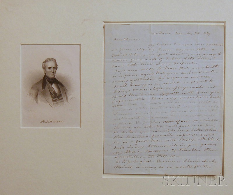 Appraisal: Silliman Benjamin - Autograph letter signed December two pages to