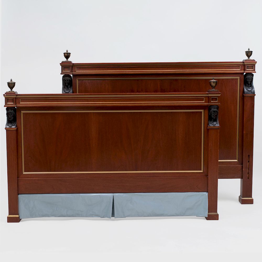 Appraisal: Empire Style Mahogany Bed x x in overall x x