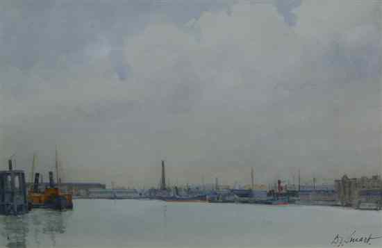 Appraisal: Douglas Ion Smart watercolour Limehouse signed x in Estimate -