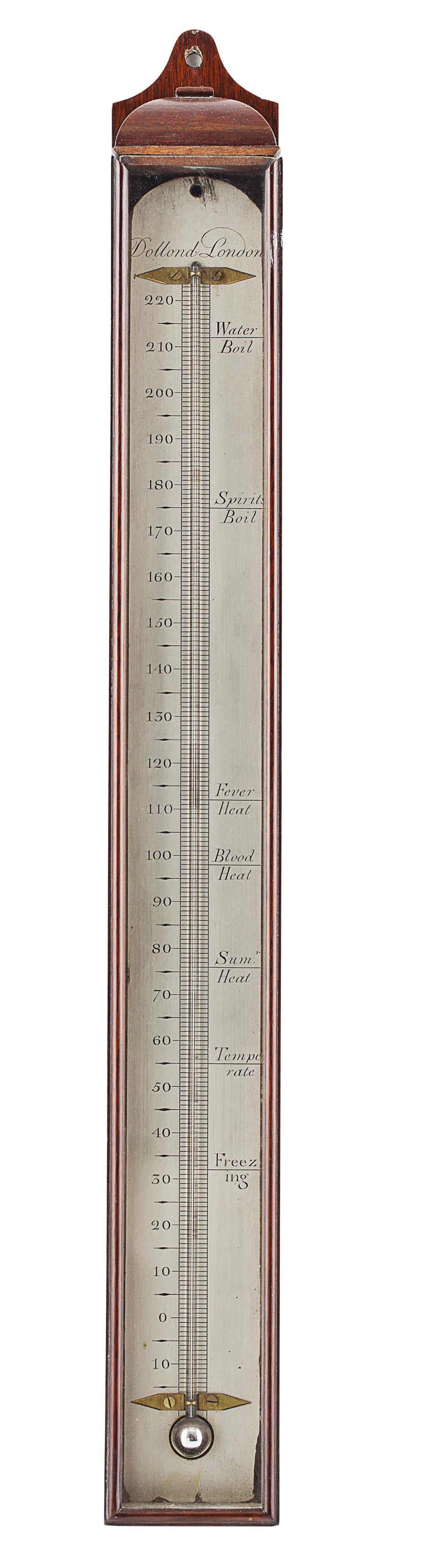 Appraisal: REGENCY MAHOGANY CASED THERMOMETER BY DOLLOND LONDON EARLY TH CENTURY